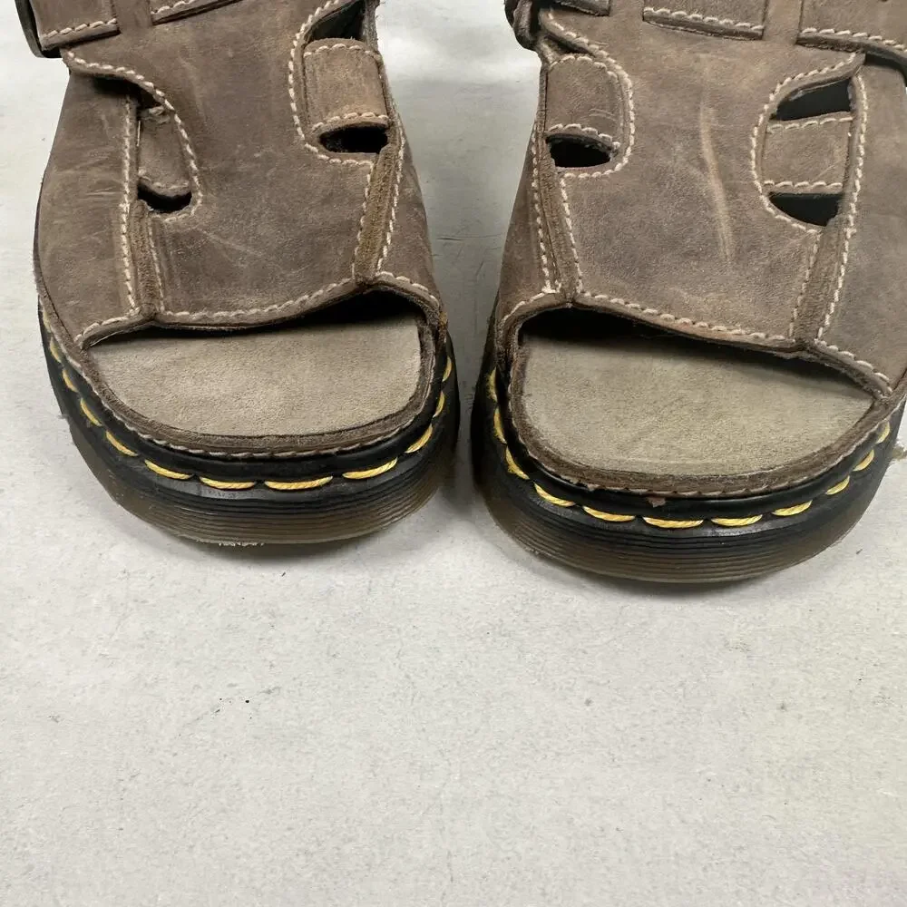 Dr. Martens Sandals Shoes Mens Size 9 Brown Leather Fisherman Buckle England 90s